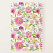 Bloeiende Chique Mint & Blush Bloemen Bruiloft Pla Planner (Achterkant)