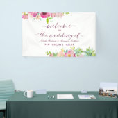 Bloeiende Chique Mint & Blush Bloemen Bruiloft Wel Spandoek (Beurs)