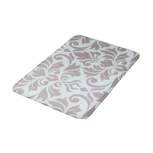 Bloeiende Damask Art I Taupe op Duck Egg Blue Badmat (Gekanteld)