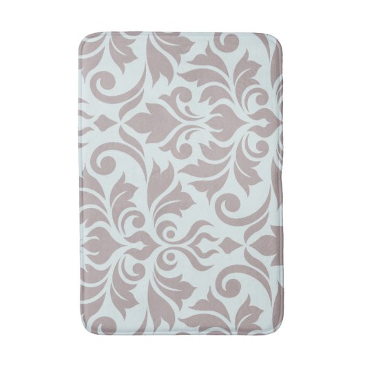 Bloeiende Damask Art I Taupe op Duck Egg Blue Badmat (Voorkant Verticaal)