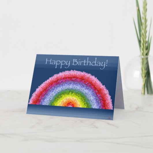 Bloeiende de verjaardagskaart van de Regenboog Kaart (Voorkant)