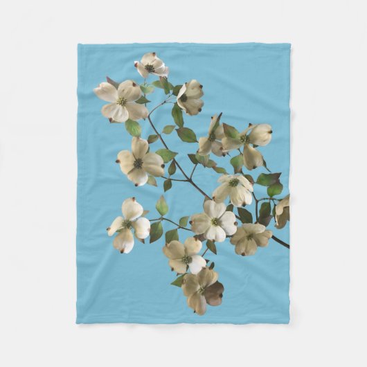 Bloeiende Dogwood Tree Branch Fleece Deken (Voorkant)