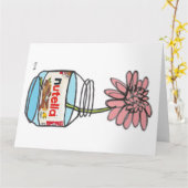 Bloeiende doorlopende lijn nutella en bloemen kaart (Gele Bloem)