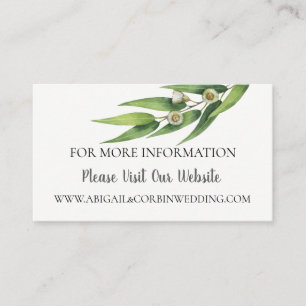 Bloeiende Eucalyptus Bruiloft Website Details Informatiekaartje