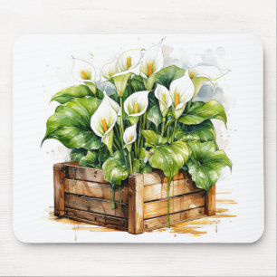 Bloeiende geplante Calla Lily Bloemen Muismat