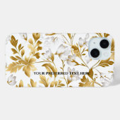 Bloeiende gouden bloemtak op witte achtergrond Case-Mate iPhone case (Achterkant (horizontaal))