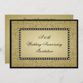 Bloeiende Gouden Bruiloft Uitnodiging (Voorkant / Achterkant)