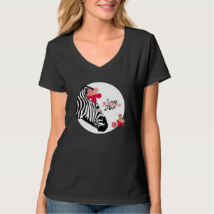 Bloeiende Grappige Zebra T-Shirt
