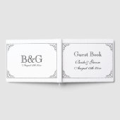 bloeiende grens gepersonaliseerde retro bruiloft gastenboek (Volledig)