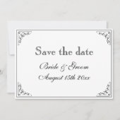Bloeiende grens retro bruiloft bewaar de datumkaar save the date (Voorkant)