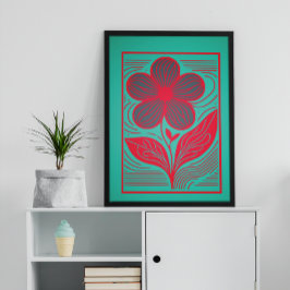 Bloeiende grillen: Retro Floral Poster