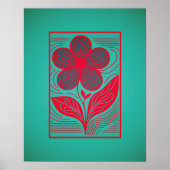 Bloeiende grillen: Retro Floral Poster (Voorkant)