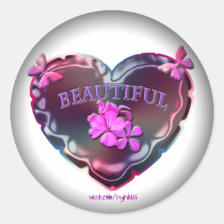 Bloeiende hart ronde Stickers