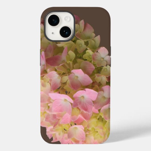 Bloeiende Hydrangea Floral op Derby Brown Case-Mate iPhone Case (Achterkant)