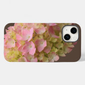 Bloeiende Hydrangea Floral op Derby Brown Case-Mate iPhone Case (Achterkant (horizontaal))