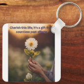 Bloeiende inspiratie: Square Sleutelhanger (Achterkant)