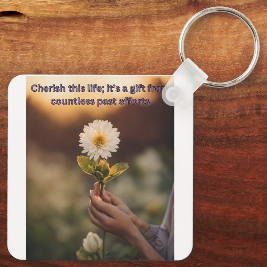 Bloeiende inspiratie: Square Sleutelhanger (Achterkant)