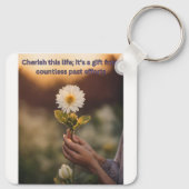 Bloeiende inspiratie: Square Sleutelhanger (Achterkant)