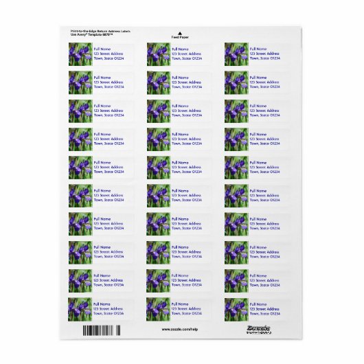 Bloeiende iris etiket (Full Sheet)