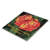 Bloeiende Ixora keramische Tegel Tegeltje (Zijkant)