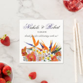 Bloeiende Joy-Tropische Bloemen Huwelijk Custom Servetten (Insitu)