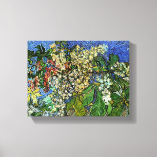 bloeiende kastanjebijkantoren van Van Gogh Canvas Afdruk
