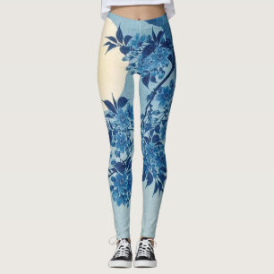 Bloeiende kers op een maanverlichte nacht - Ohara Leggings