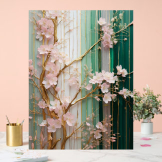 Bloeiende Kersenbloesem Muur Acryl Bord