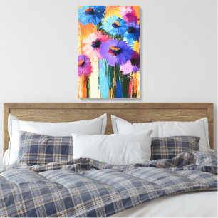Bloeiende kleuren - Bloemen Abstract op Canvas Afdruk