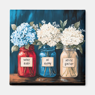 Bloeiende  Land Hydrangea Trio Magneet