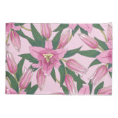 Bloeiende lelies in pastelroze kussensloop (Achterkant-Links)