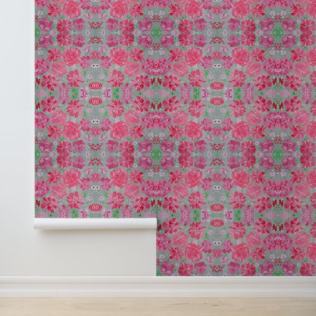 Bloeiende Liefde Bloemen Peel & Stick Behang (Applicatie)