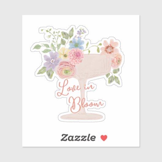 Bloeiende Liefde Bloemen Sticker (Vel)