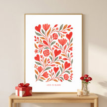 Bloeiende Liefde Bloemstuk Valentijnsdag Muurkunst