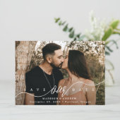Bloeiende Liefde Script Foto Save The Date (Staand voorkant)