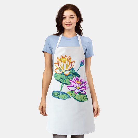 Bloeiende Lotus Flower Schort (Gedragen)
