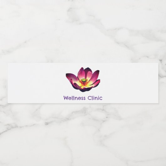 Bloeiende lotusbloem waterfles etiket (Enkel label)