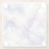 Bloeiende Orchidee Paarse Waterverf Abstracte Kuns Glazen Onderzetter (Achterkant)