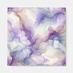 Bloeiende Orchidee Paarse Waterverf Abstracte Kuns Magneet