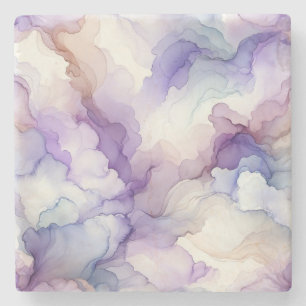 Bloeiende Orchidee Paarse Waterverf Abstracte Kuns Stenen Onderzetter