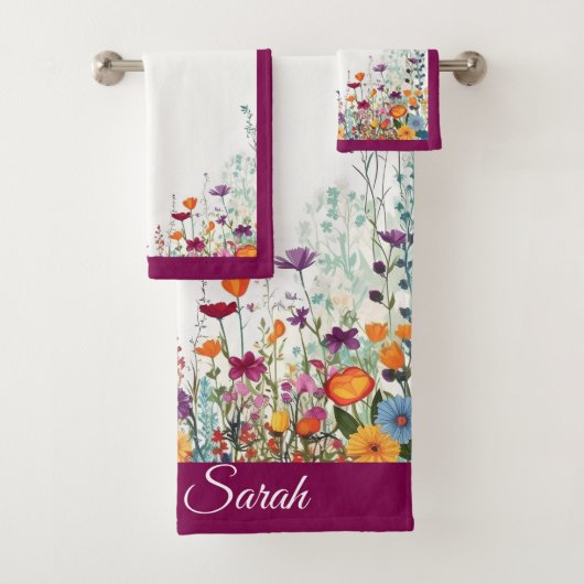 Bloeiende Paarse tuin Bad Handdoek (Insitu)