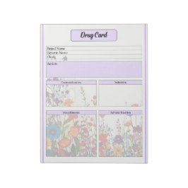 Bloeiende Paarse Tuin _Drug Kaart Notitieblok