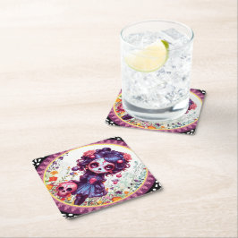 Bloeiende Paarse tuin Kartonnen Onderzetters