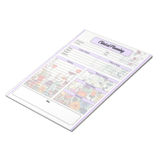 Bloeiende Paarse Tuin _ Klinische Planning Notitieblok (Schuin)