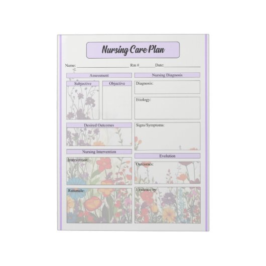 Bloeiende Paarse tuin _ Nursing Care Plan Notitieblok (Gedraaid)