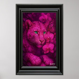 Bloeiende Panter – Betoverde Roze Natuur Kunst Poster