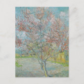 bloeiende perzikboom briefkaart (Voorkant)