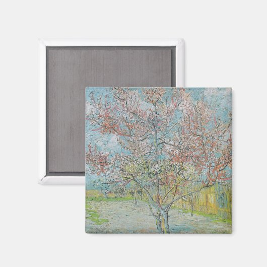 bloeiende perzikboom magneet (Voorkant / Achterkant)