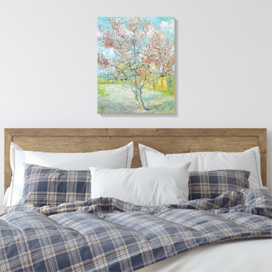 bloeiende perzikboom | Vincent van Gogh Canvas Afdruk (Insitu (Slaapkamer))
