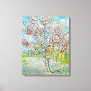 bloeiende perzikboom   Vincent van Gogh Canvas Afdruk